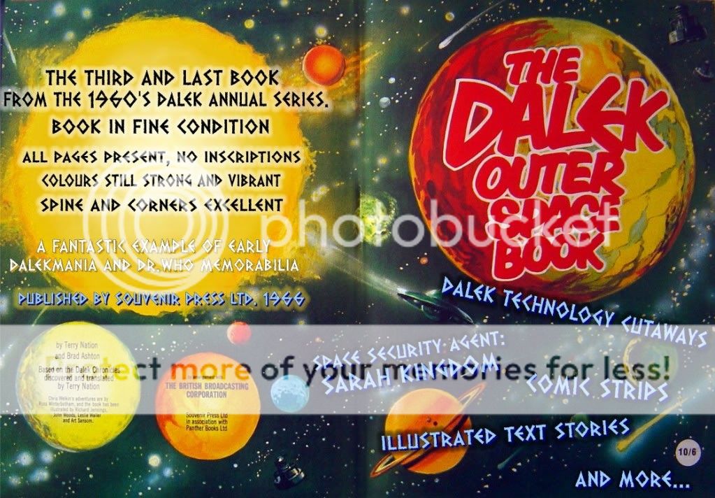 1967 Dalek OUTER SPACE Book, rare vintage classic Dr.Who comic annual