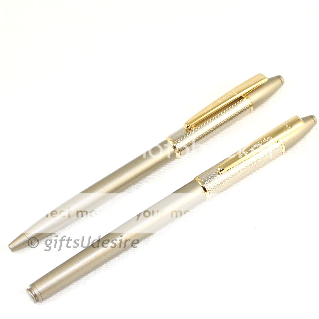 PIERRE CARDIN PARIS Wooden Box Set Chiselled Silver GT Ball & Rollerball Pens eBay