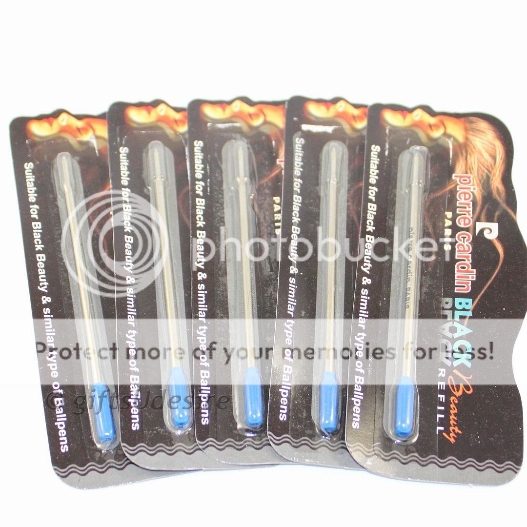 5 x PIERRE CARDIN Ball Pen Refill / Refills Blue BB Nib Point eBay